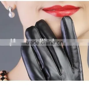 Women Girls Winter Plush Raccoon Fur Leather Mitten Gloves Warm Driving Gift thumbnail-5