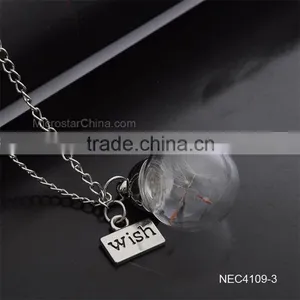 Wish Hot Sale Glass Ball Pendant Necklace Dandelion Necklace thumbnail-4