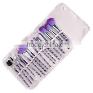 Hot!!100% High Quality 16 Pcs Professional Purple Makeup Brushes Set Tool Make Up Wood Tools Case Cosmetic Brush thumbnail-6