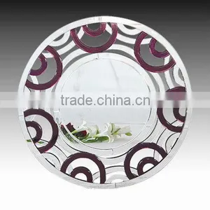 2015 New Design Popular Purple and Silver Color-mixed Round Living Room Wall Mirror thumbnail-1