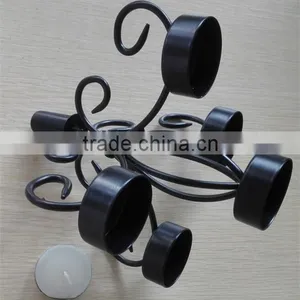 5 Arms Wrought Iron Wine Bottle Candle Holder thumbnail-2