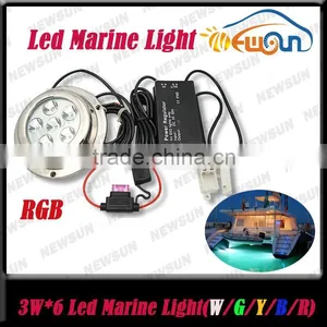 Professional Manufacturer 18W LED Fountain Marine Lights LED Underwater Boat Light Ip68 RGB Underwater Light With Stainless Stee thumbnail-1