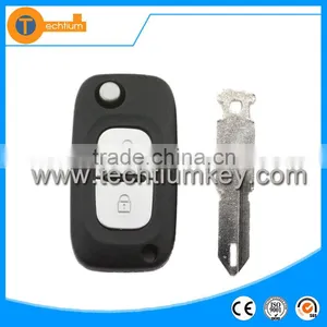 Flip Car Key Shell Cover Fob With 206 Blade and Metal Logo 2 Button Remote Key for Renault Cilo Kangoo Modus Logan thumbnail-1