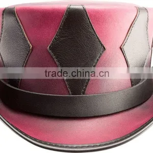 Steampunk QUINN Genuine Cowhide Leather Top Hat 2 Colors thumbnail-1