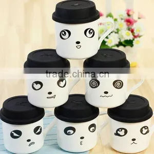 Porcelain Panda Mug With Cover, Ceramic Cup thumbnail-1