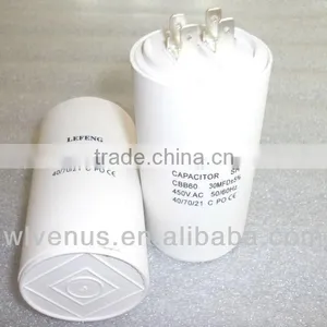White Plastic Round Case Cbb60 Mfd ac Capacitor thumbnail-1