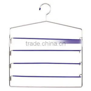 The HEAD4 Tier Non-slip Pant Hanger With Blue/white Rubber Paint Printed , Made in China thumbnail-1