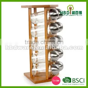 Spice Jar Set With Bamboo Rack Wholesale thumbnail-2