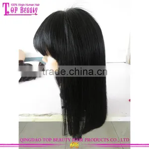 New Beauty Good Feedback Cheap Bob Human Hair Full Lace Wigs With Bangs thumbnail-2