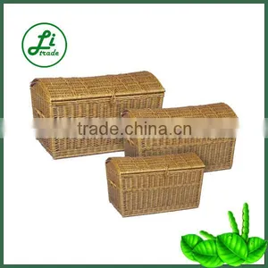 Wicker Hamper Chest Storage Box thumbnail-1
