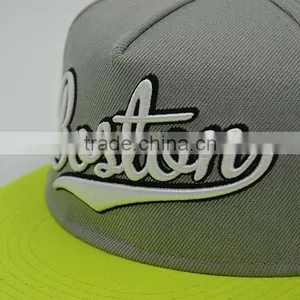 Fashion 5 Panel Snapback Cap/hat Black 3D Embroidery Baseball Cap thumbnail-3