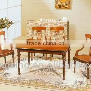 Dining Table and Armrest Dining Chairs Set thumbnail-1