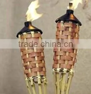 FD-008 Green Material Colorful Bamboo Oil Lamp Garden Torch thumbnail-3