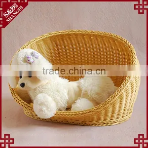 Multi Sizes Washable Plastic Rattan Woven Funny Pet Basket Wholesale Dog Beds thumbnail-1
