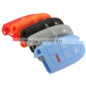 Silicone Remote Smart Control Key 5 Button Car Key Case Cover for Jeep or for Dodge for Chrysler for Fiat thumbnail-2