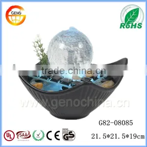 Home Decoration Crafts Ceramic Material Table Fountain With Glass Crystal Ball thumbnail-1