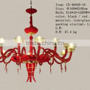 CE UL Certificate Wholesale Red Luxury Modern Metal Chandelier thumbnail-1