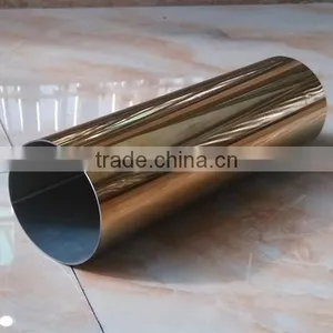 304 Golden Decorative Stainless Steel Pip Tube in Good Price thumbnail-3