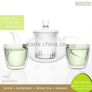Creative Microwave Pyrex Glass Heat Resistant Tea Pot Set Arabic thumbnail-3