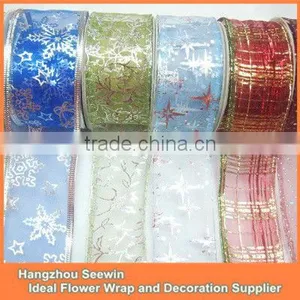 Wired Organza Ribbon for Christmas Decoration thumbnail-1