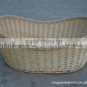 Hand Made White Wickerbaby Cloth Basket for Home Use thumbnail-2