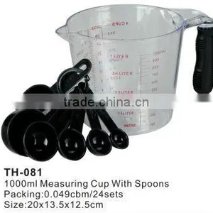 1000ml Transparent Plastic Measuring Cup With Spoons thumbnail-1