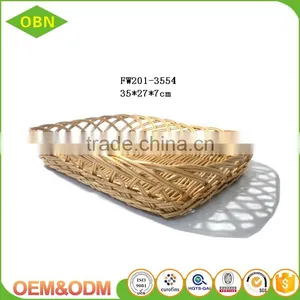 Cheap Woven Decorative Tray Wicker Fruit Basket thumbnail-3