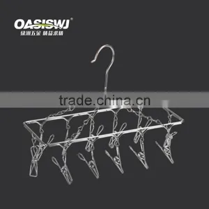 Stainless Steel Metal Clothes Hanger Socks Hanger Folding Drying Rack Hanger thumbnail-1