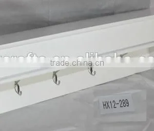 White Wall Cabinet With 4 Metal Hooks thumbnail-1
