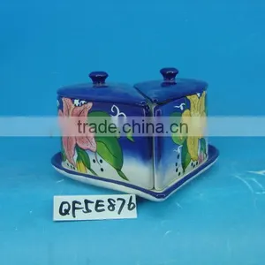 Heart Shape 2pcs Ceramic Canister Sets for Kithcen thumbnail-1