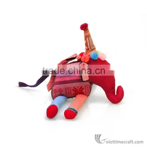 Hand Embroidery Keychains From Sapa Vietnam, Fabric Embroidery Stuffed Live Animals, Mini Stuffed Elephant Souvenir thumbnail-2