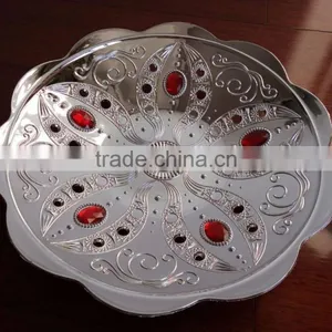 Silver Plastic Charger Plate Decorative Gilded Fruit Tray thumbnail-6