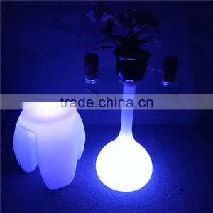 Wholesale Nightclub LED Furniture Rechargeable Illuminated LED Glass Table 48*48*58cm thumbnail-3