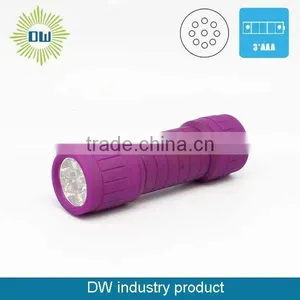 9LED Plastic Led Round Flashlight thumbnail-1