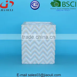 New Design Whitewash and Glazed Ceramic Planters Square Flower Pots thumbnail-5