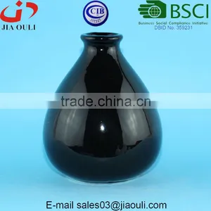 BSCI Audit Factory Black Glazed Custom Ceramic Flower Vases Set of 5 Pcs for Mail Order thumbnail-6
