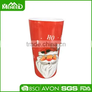 Holiday Item Melamine Red Drinking Cup, Plastic Christmas Santa Claus Printing Plastic Christmas Tumbler thumbnail-1