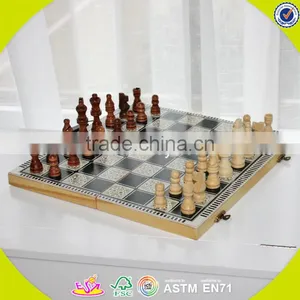 2017 Wholesale Portable Kids Wooden Chess Pieces Best Wooden Chess Pieces W11A056 thumbnail-4