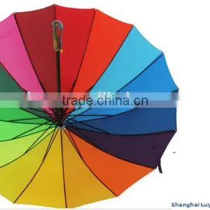 Promotional Gifts Ideas Strong Fiberglass Ribs Rainbow Golf Umbrella thumbnail-2