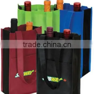 Two Bottle Non-woven Polypropylene Reusable Wine Carrying Totes thumbnail-1