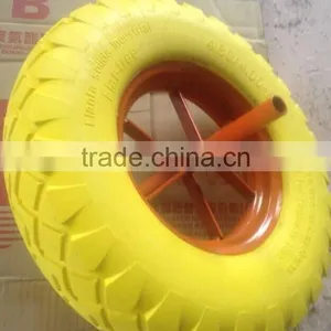 Wheel Barrow, Garden Tool Cart, Hand Trolley Use Air Wheel Cart Wheel PU Foam Flat Free Pneumatic Solid Rubber Caster Wheel thumbnail-5