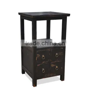 Nightstands Vintage Style 4 Drawers Mahogany Wood thumbnail-4