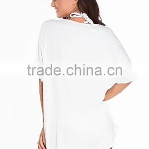 Casual Women Summer Style Letter Print Summer Bathing Suit Cover Up Beach Dress For Swimwear Wholesale Custom thumbnail-3