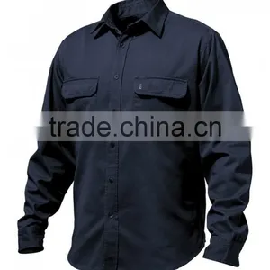 COTTON WORKIng UNIFORM HI VIS SHIRT OPEN FRONT LONG SLEEVE WORKWEAR SHIRTS thumbnail-3