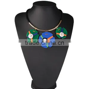 Fashion Big Brand Women Arcylic Pendant Costume Necklace thumbnail-2