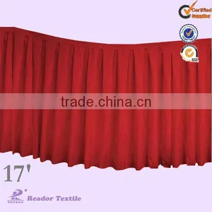 17' Red Wedding Table Skirting thumbnail-1