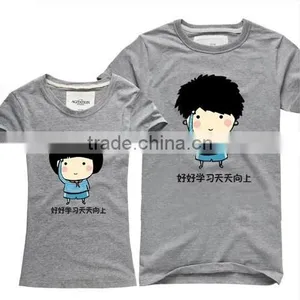 Cute Couple Cotton T-shirt Cheap Promotional Custom Your Logo Printing thumbnail-3
