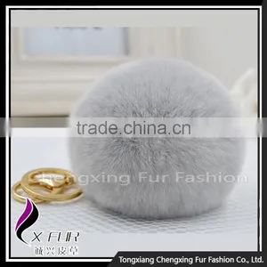 CX-R-09 Genuine Rex Rabbit Fur Promotion Keychain thumbnail-1