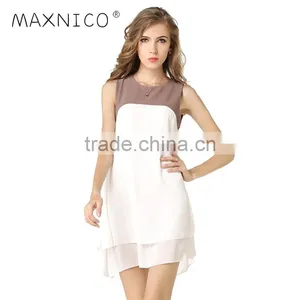 Maxnegio Fashion Woman Chiffon Straight Casual Dress thumbnail-1