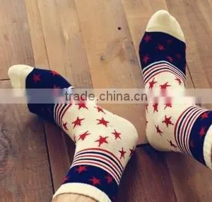 Winter 2014 New Tide Socks Cotton Comfortable Lattice Star Spell Color Men Short Socks Wholesale thumbnail-2